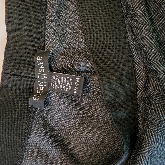 EILEEN FISHER Charcoal Herringbone Sleek Leggings Jegging Ankle Pants size PM - Picture 3 of 4
